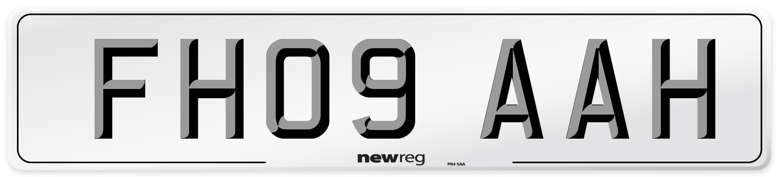 FH09 AAH Number Plate from New Reg